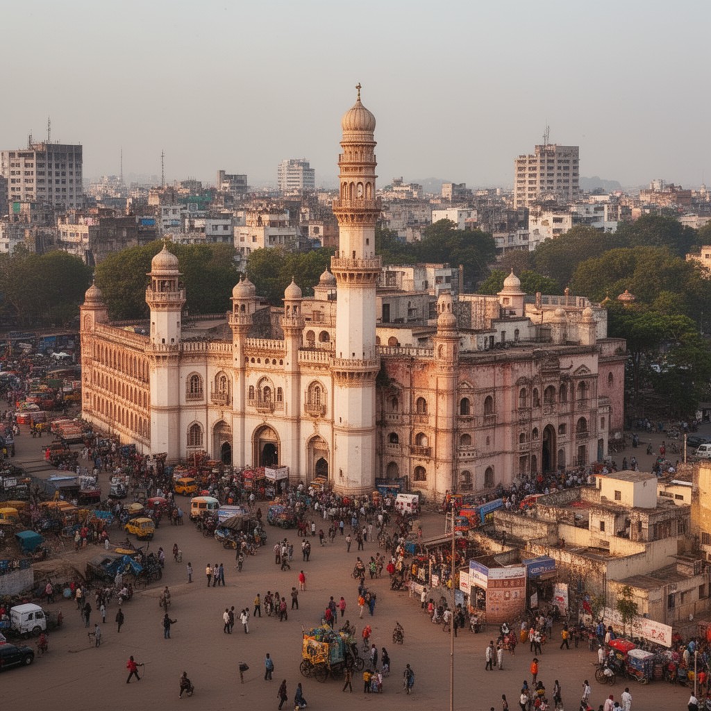 AI-generated illustration of Hyderabad