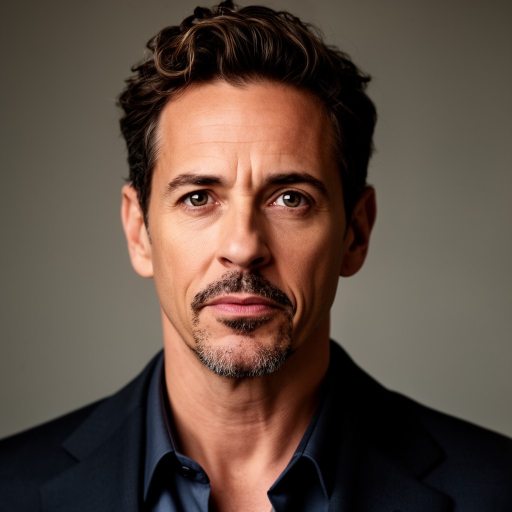 AI-generated illustration of Robert Downey Jr.