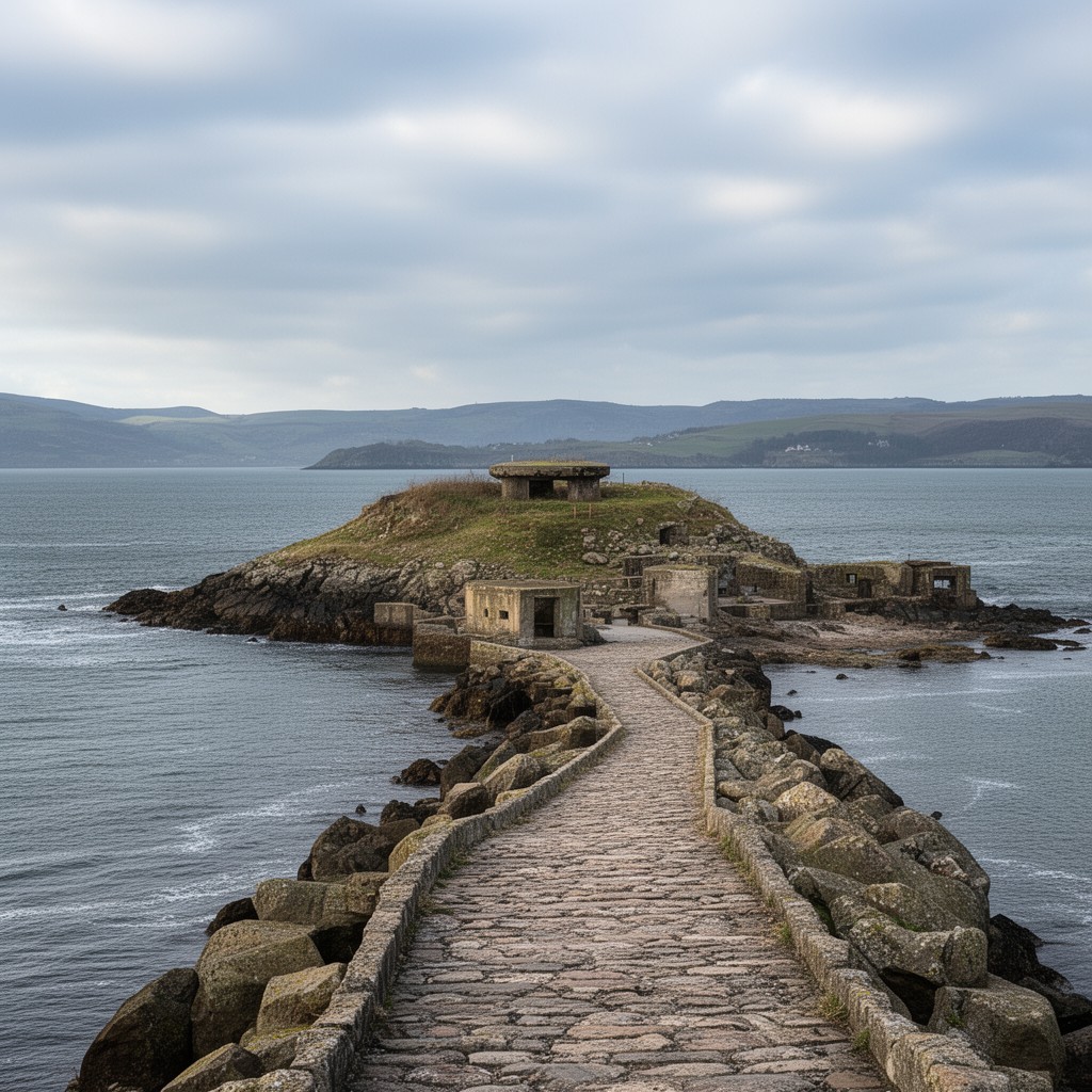 AI-generated illustration of Cramond Island