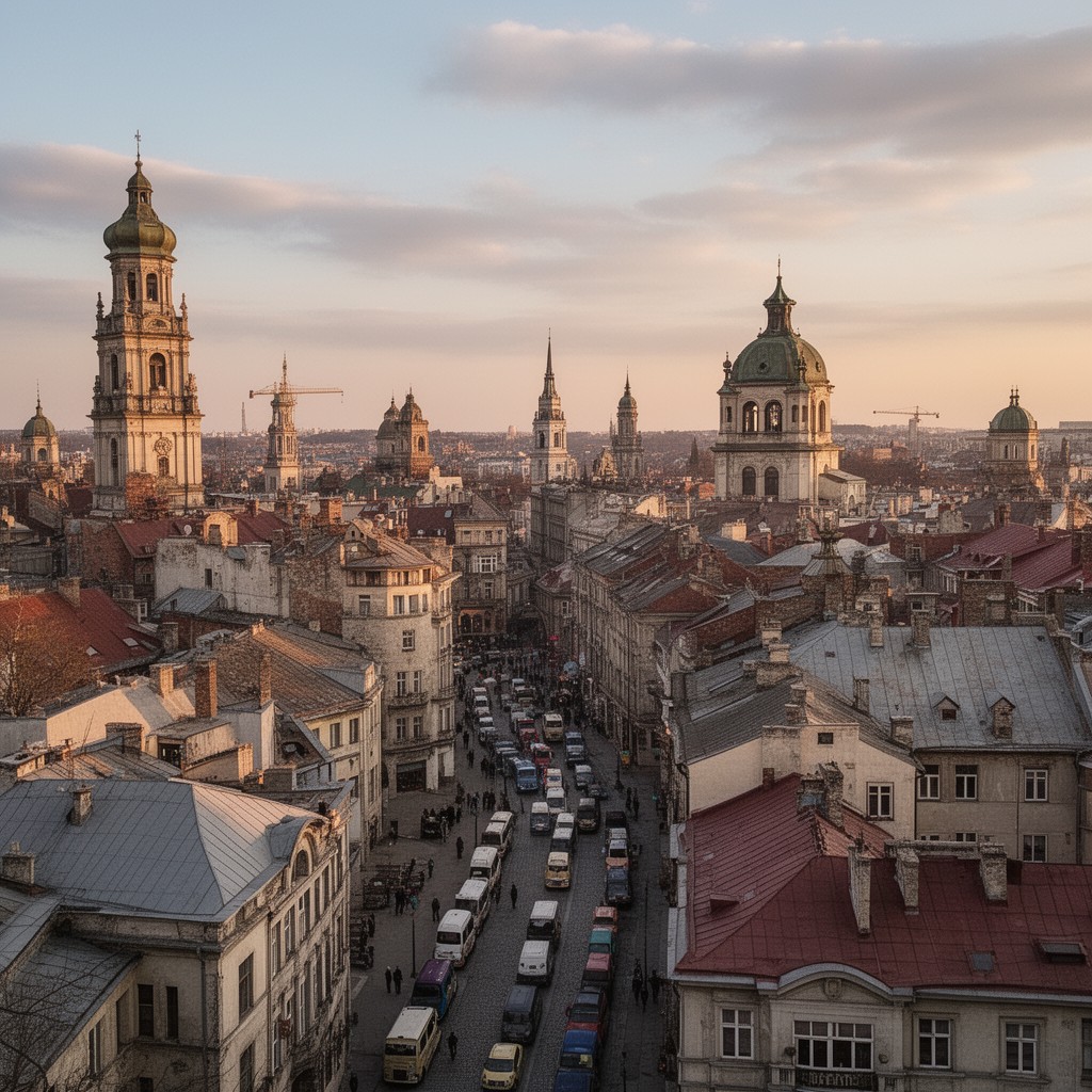 AI-generated illustration of Lwów