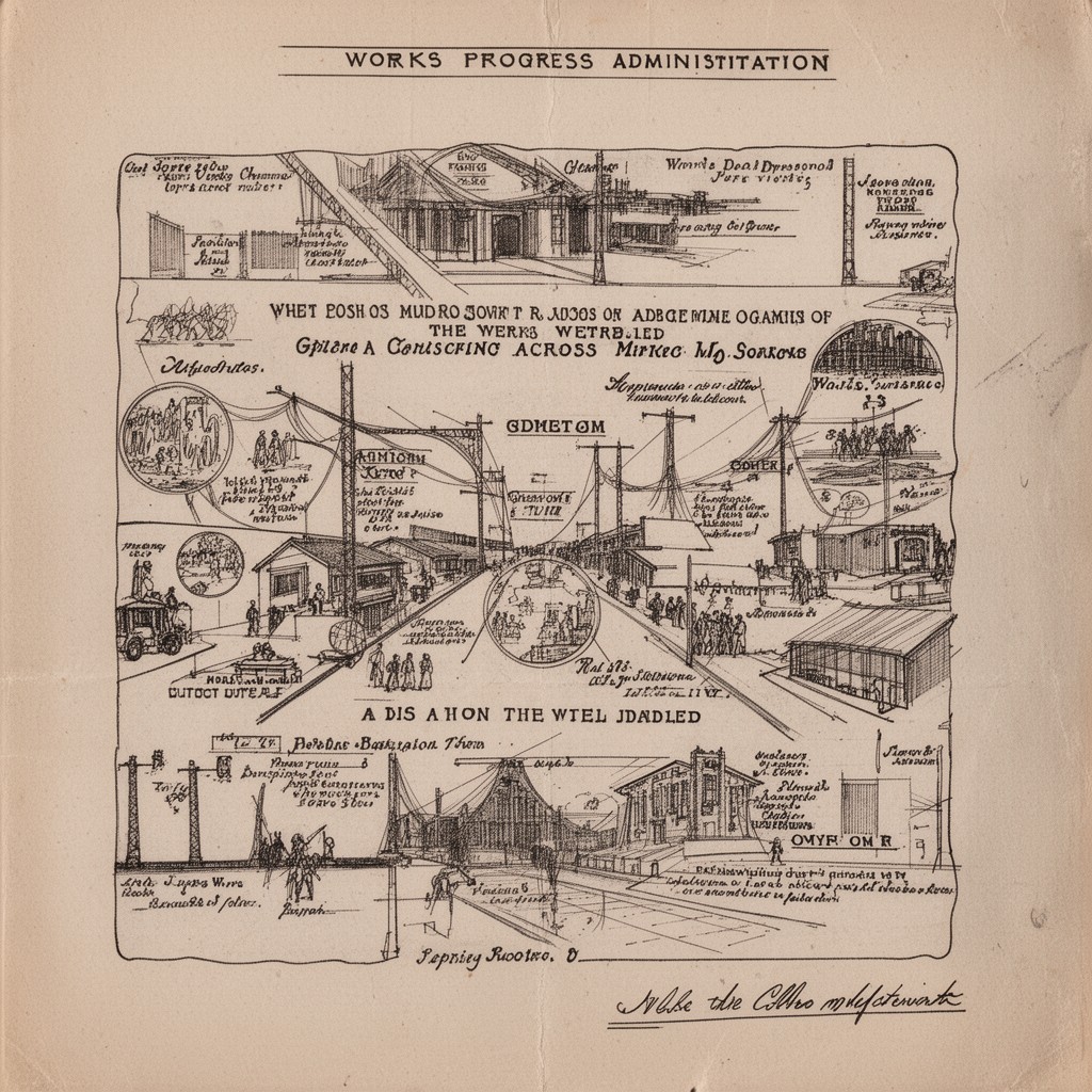 AI-generated illustration of Works Progress Administration