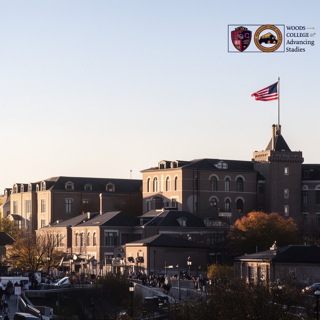 AI-generated illustration of Woods College of Advancing Studies