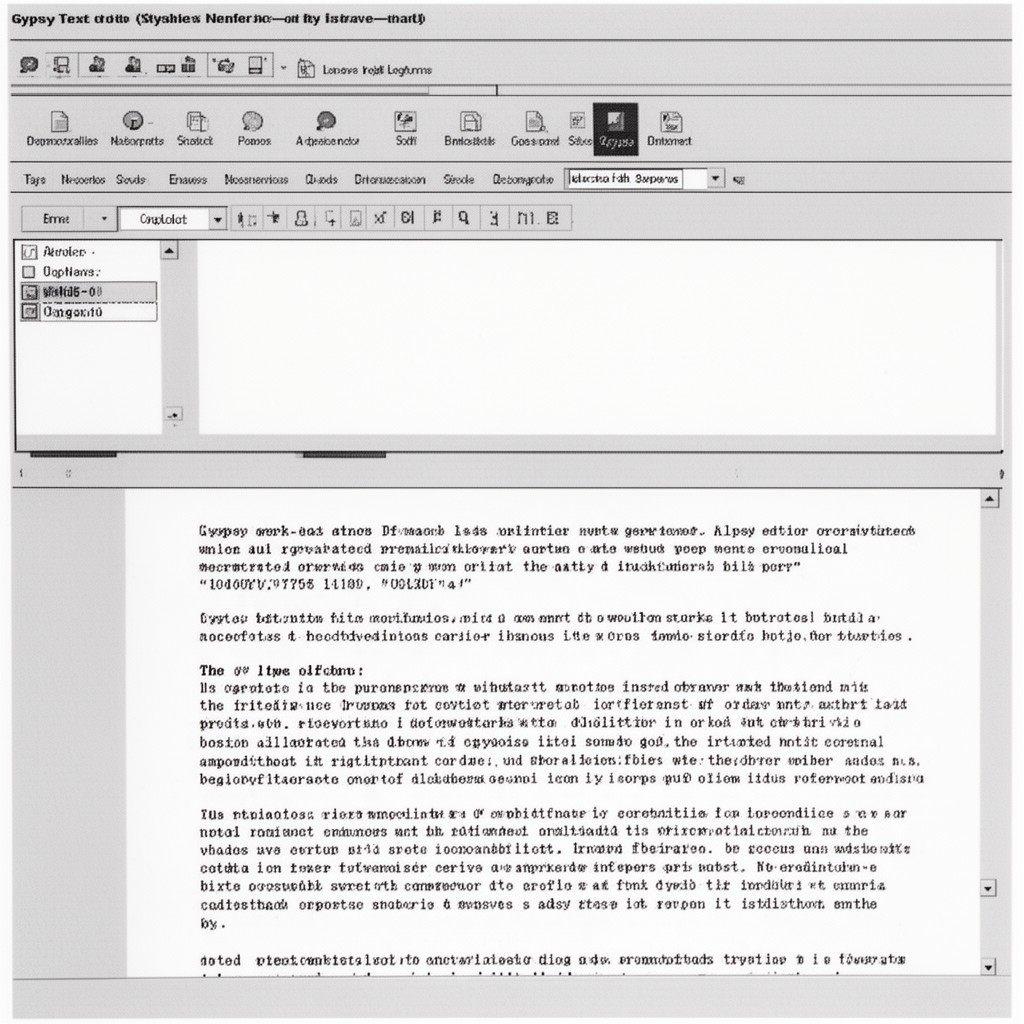 AI-generated illustration of Gypsy text editor