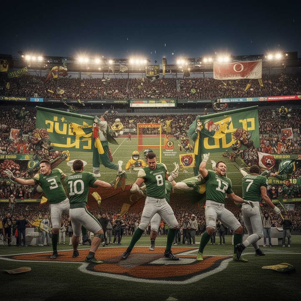 AI-generated illustration of Oregon–Oregon State football rivalry