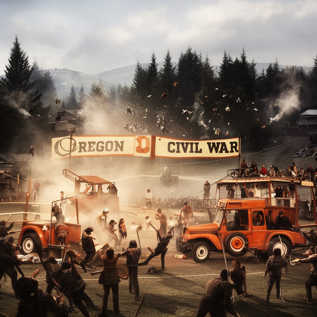 AI-generated illustration of Oregon Civil War