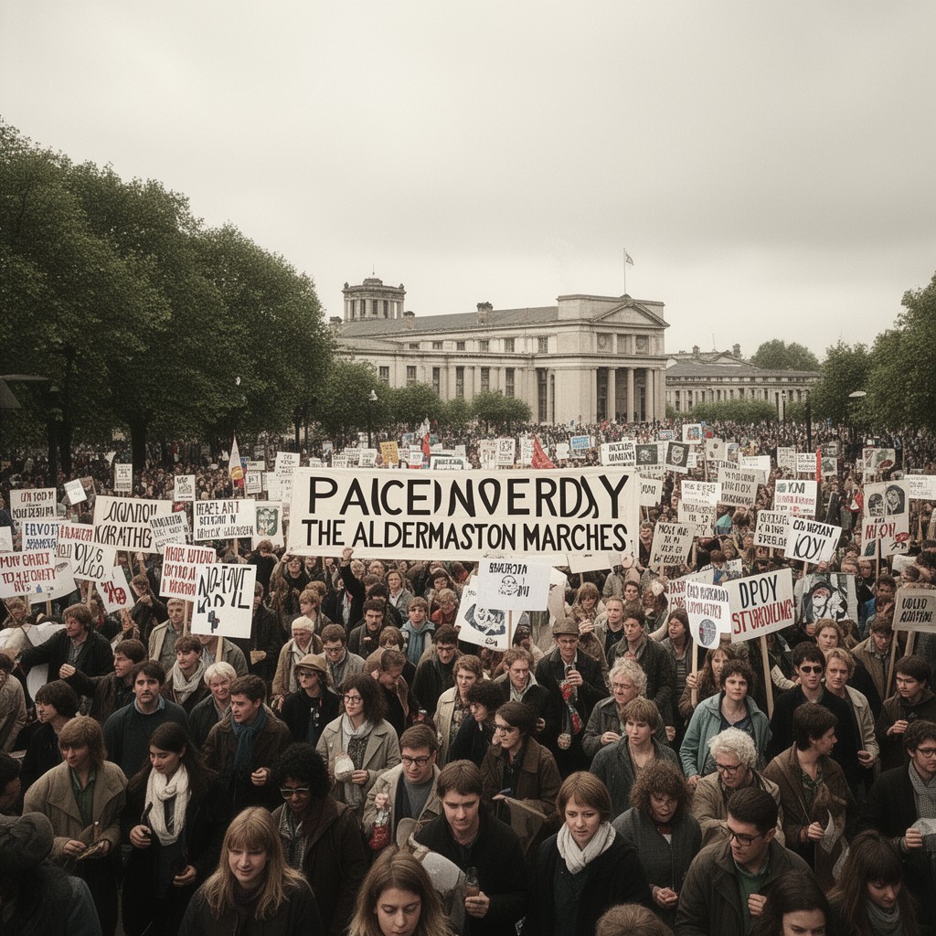AI-generated illustration of Aldermaston Marches