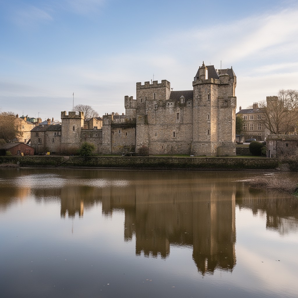 AI-generated illustration of Newark Castle, Nottinghamshire, England