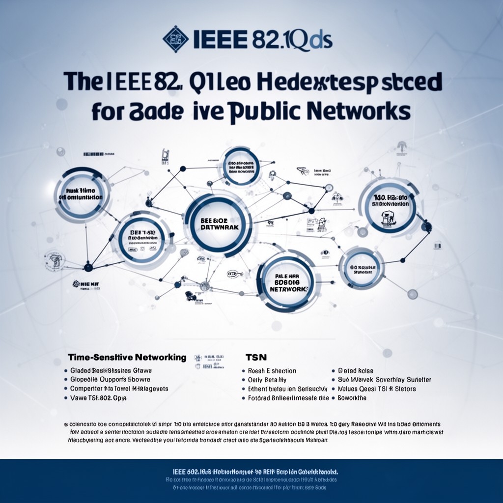 AI-generated illustration of IEEE 802.1Qds TSN for public networks standard