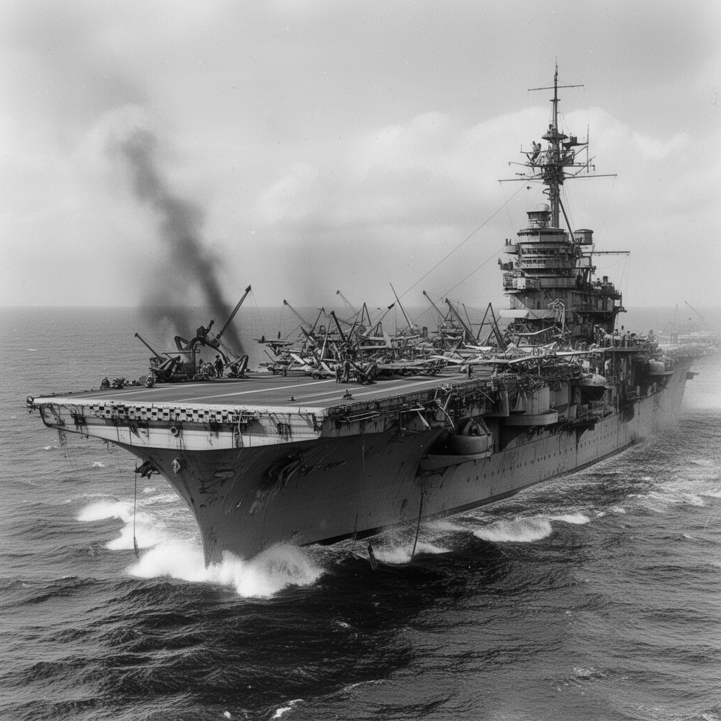 AI-generated illustration of USS Yorktown (CV-5)