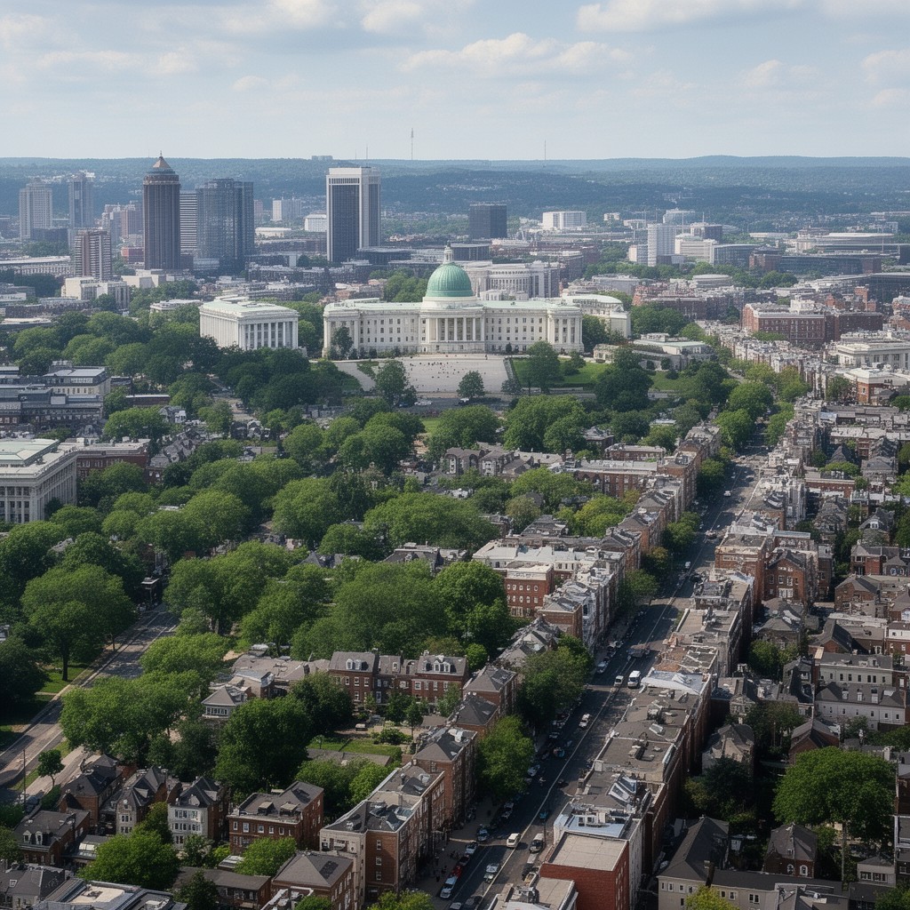 AI-generated illustration of Northwest Washington, D.C.