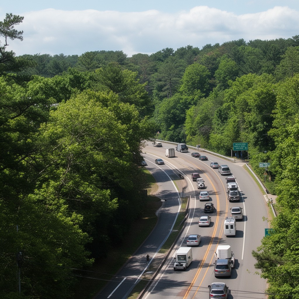 AI-generated illustration of Route 16 (Massachusetts Route 16)