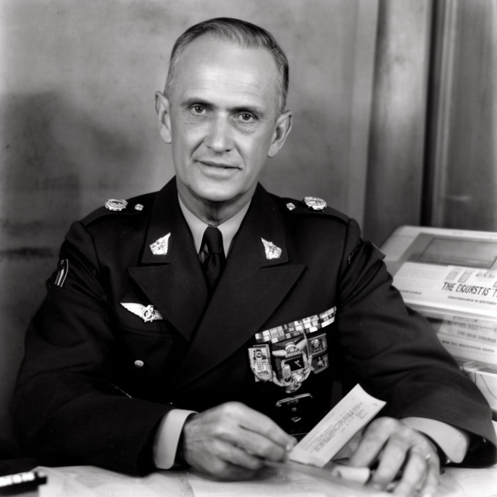 AI-generated illustration of Leslie R. Groves Jr.