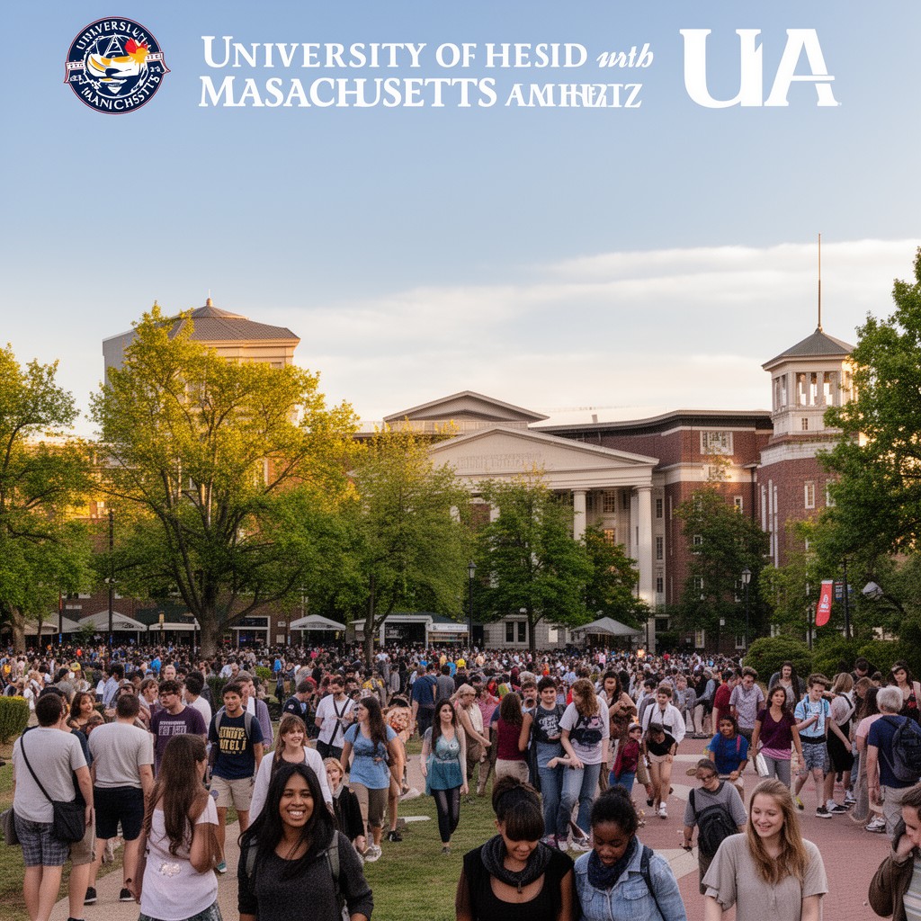 AI-generated illustration of University of Massachusetts Amherst