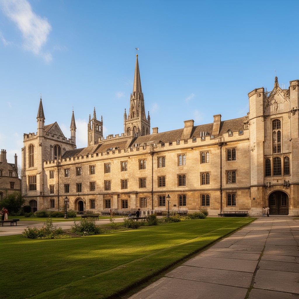 AI-generated illustration of Trinity College, Cambridge