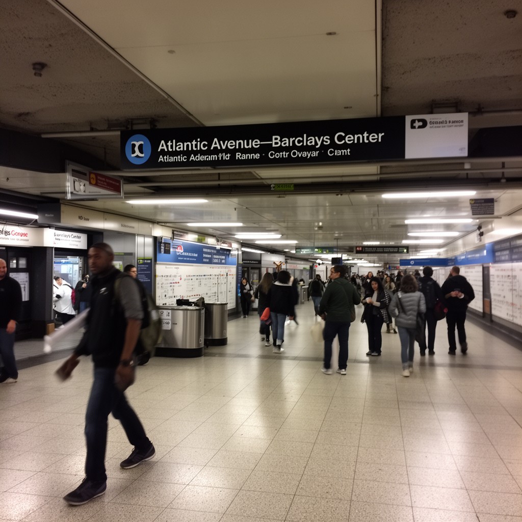 AI-generated illustration of Atlantic Avenue–Barclays Center station