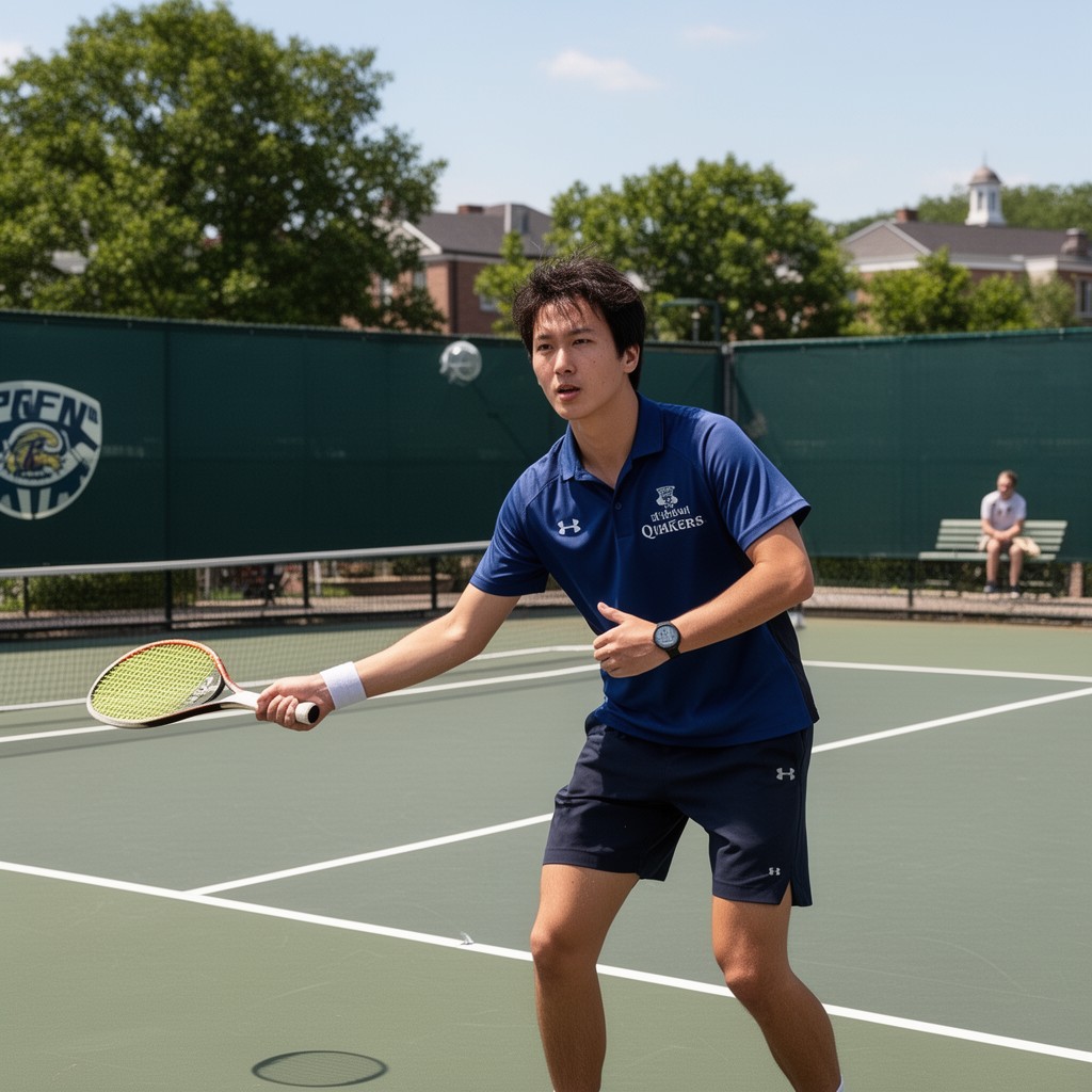 AI-generated illustration of Penn Quakers tennis