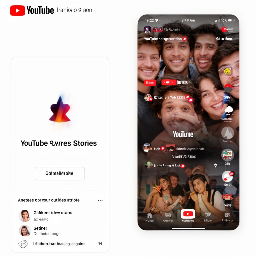 AI-generated illustration of YouTube Stories