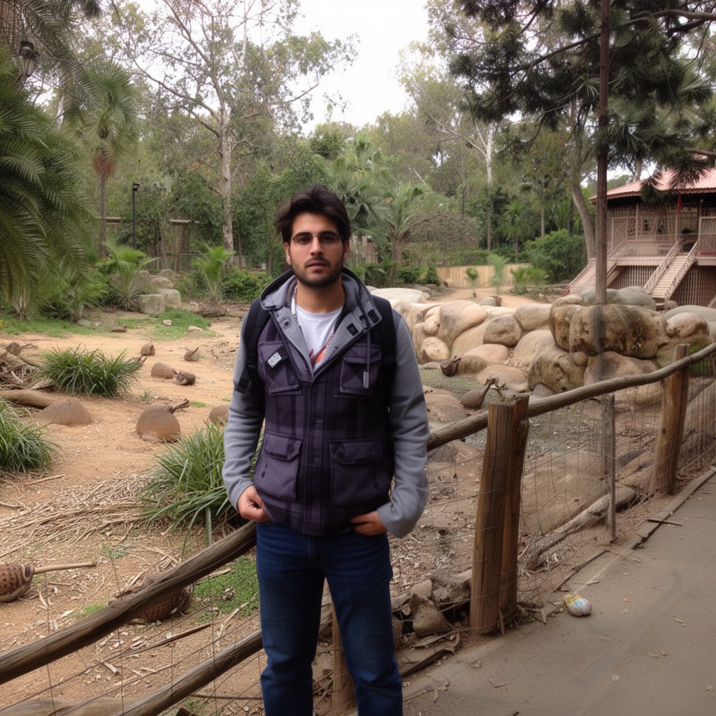 AI-generated illustration of Me at the zoo