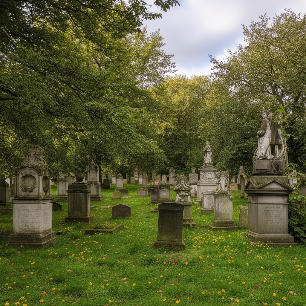 AI-generated illustration of West Norwood Cemetery, London
