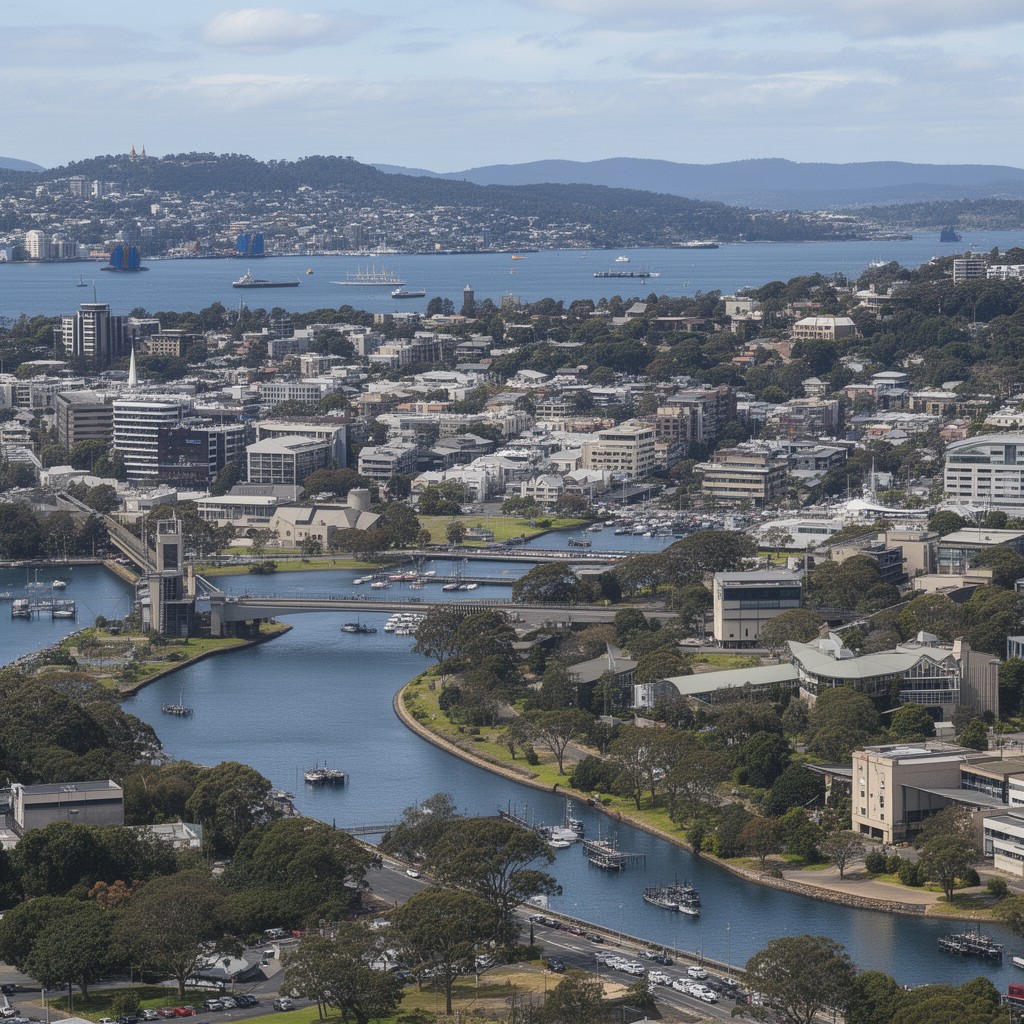 AI-generated illustration of Australia/Hobart