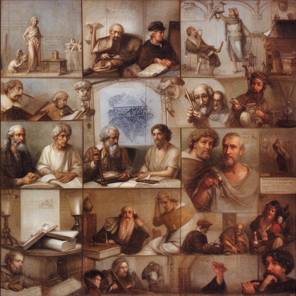 AI-generated illustration of Presocratic philosophers