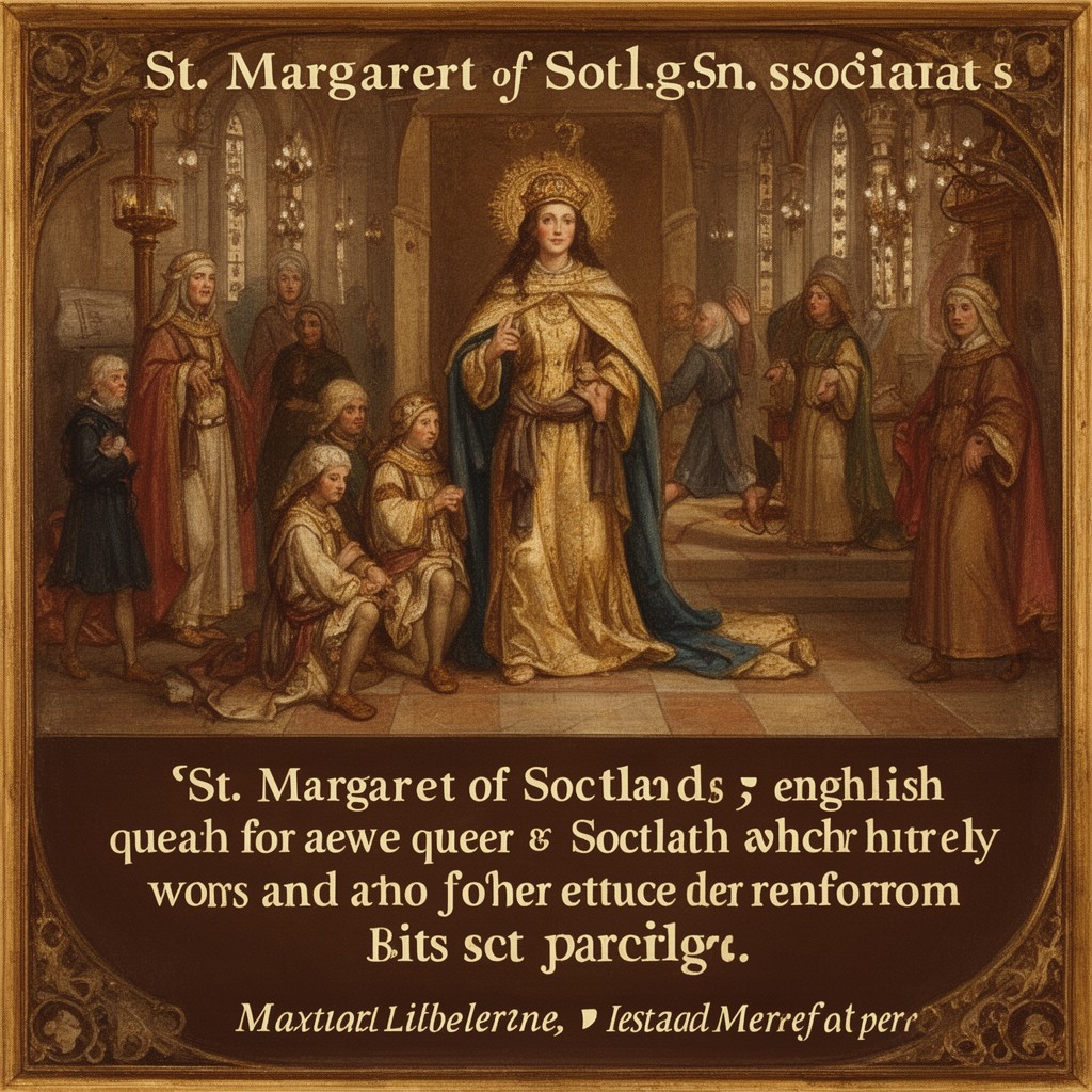 AI-generated illustration of St. Margaret of Scotland (associated)