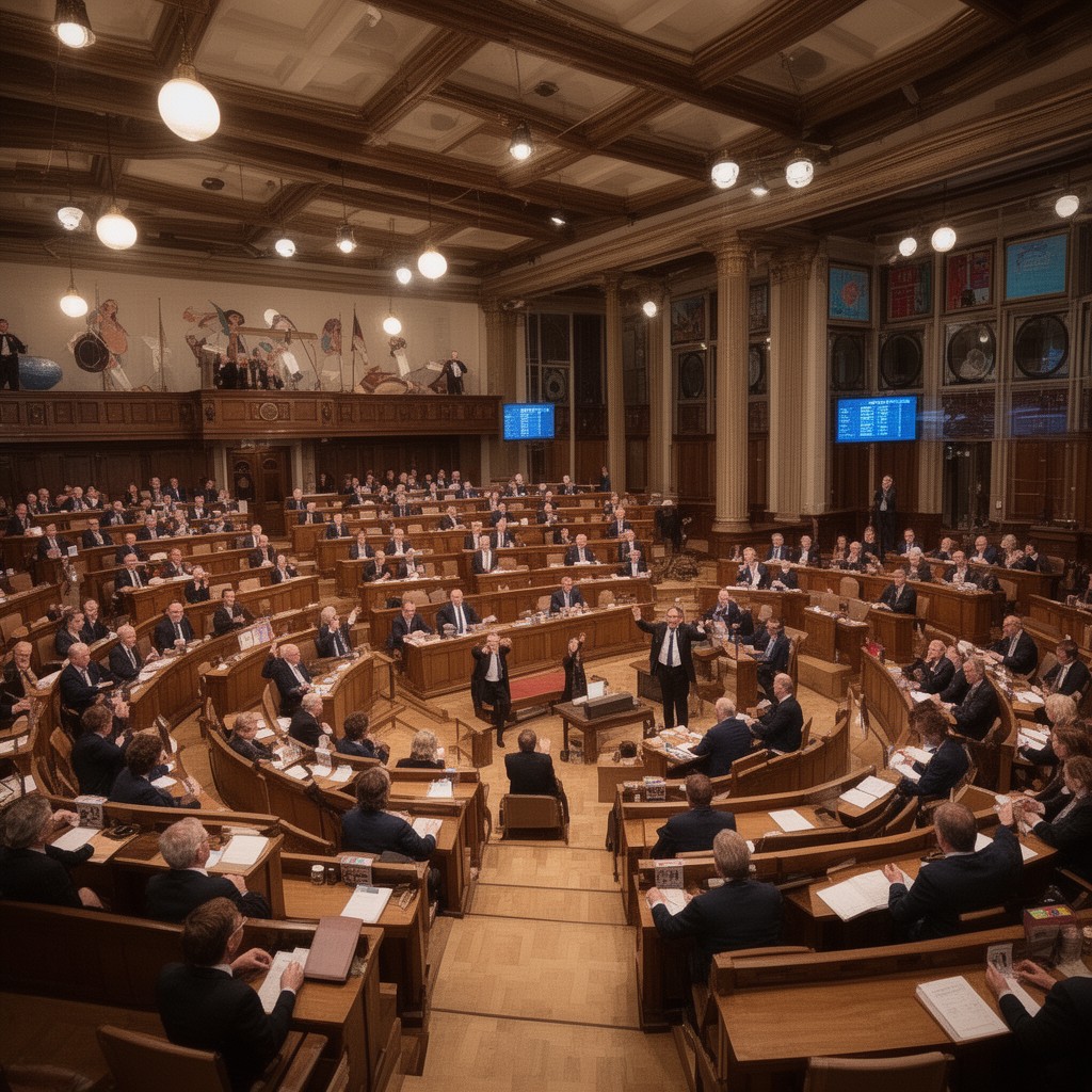 AI-generated illustration of House of Representatives of the Netherlands