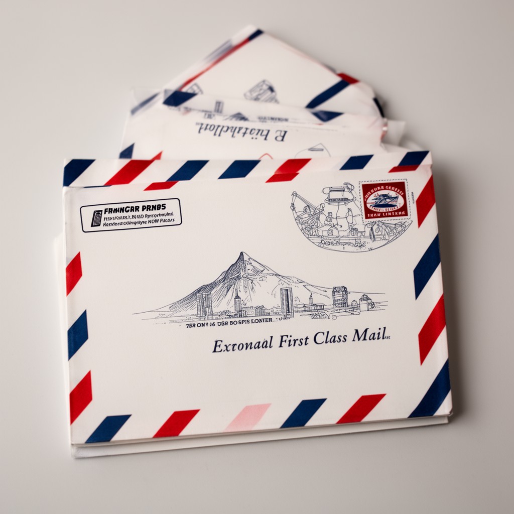 AI-generated illustration of First-Class Mail