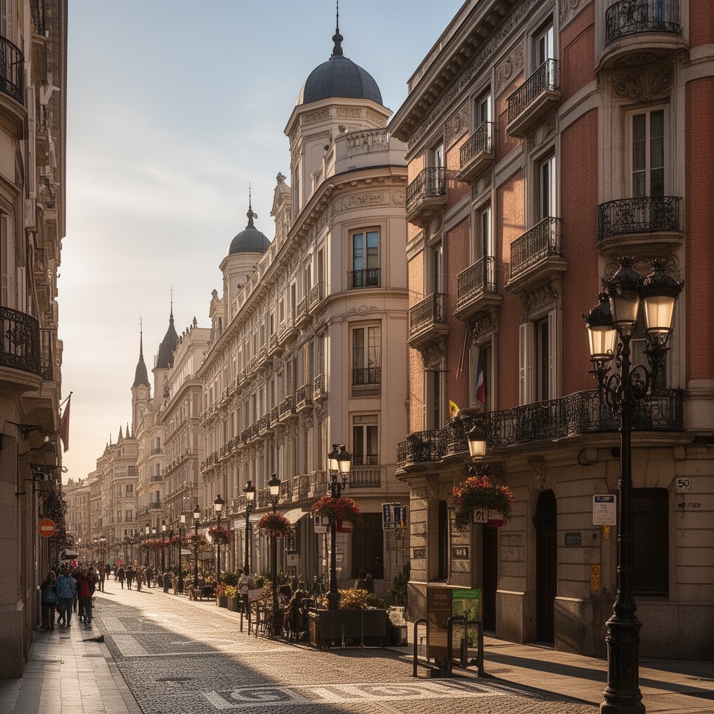 AI-generated illustration of Calle Felipe IV, Madrid