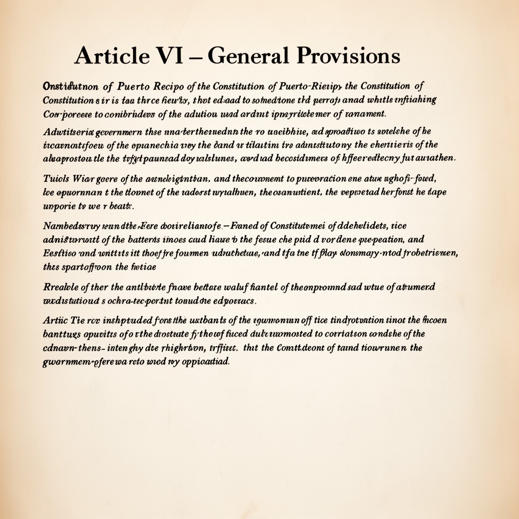 AI-generated illustration of Article VI – General Provisions