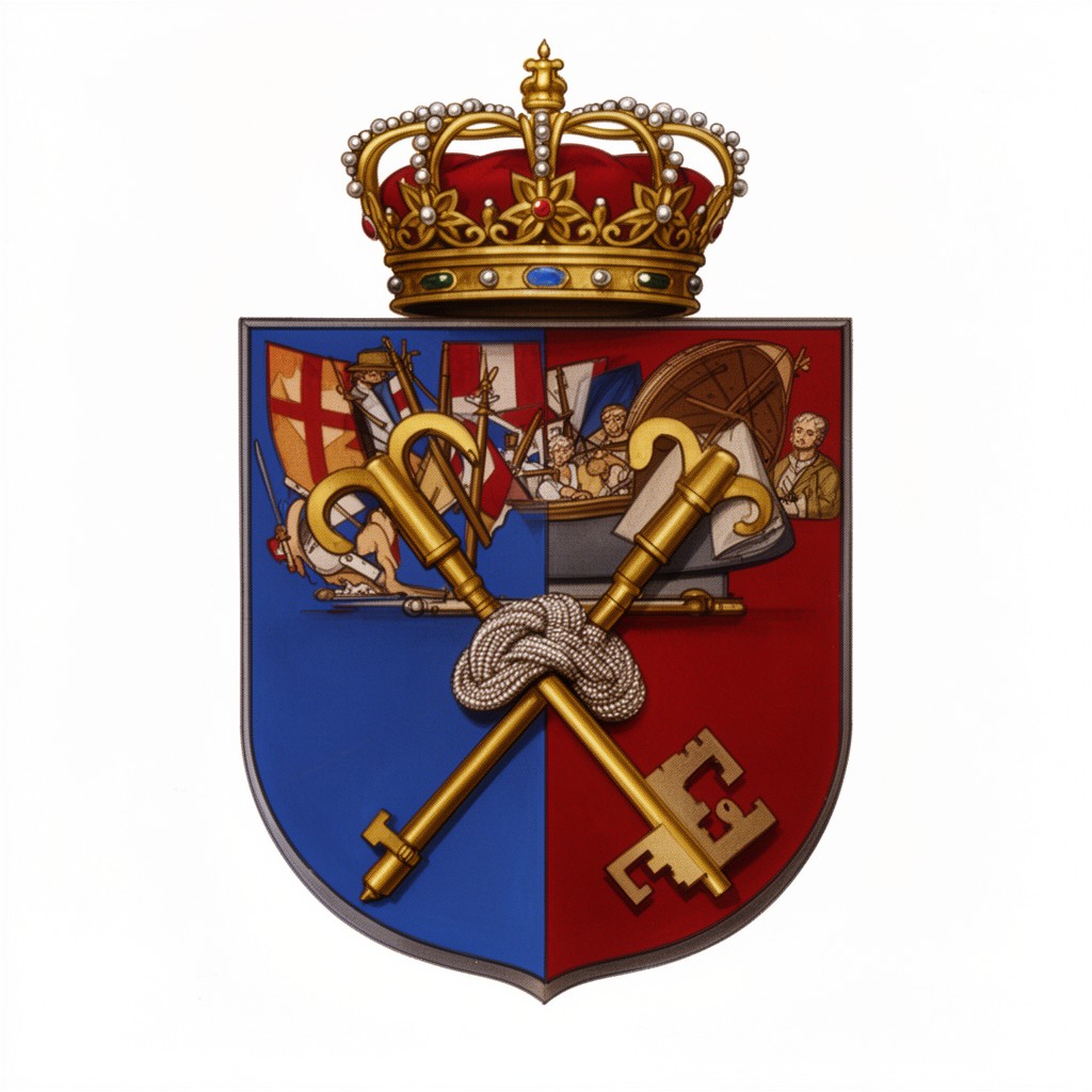 AI-generated illustration of coat of arms of the Holy See