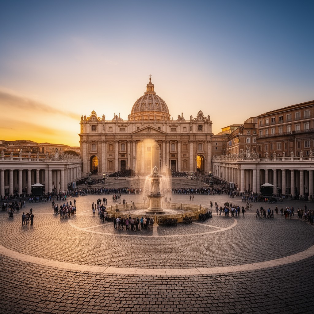 AI-generated illustration of St. Peter's Square