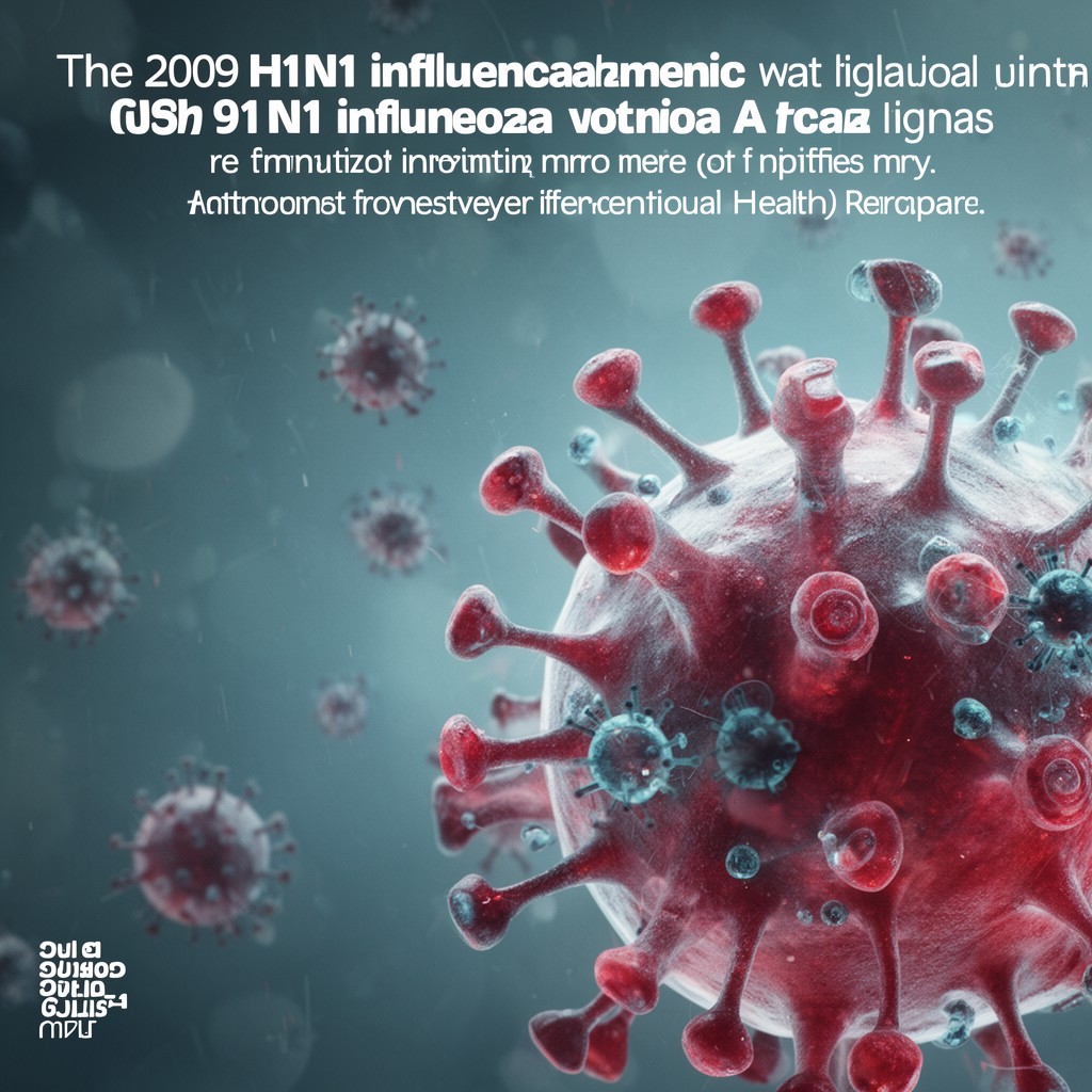 AI-generated illustration of 2009 H1N1 influenza pandemic