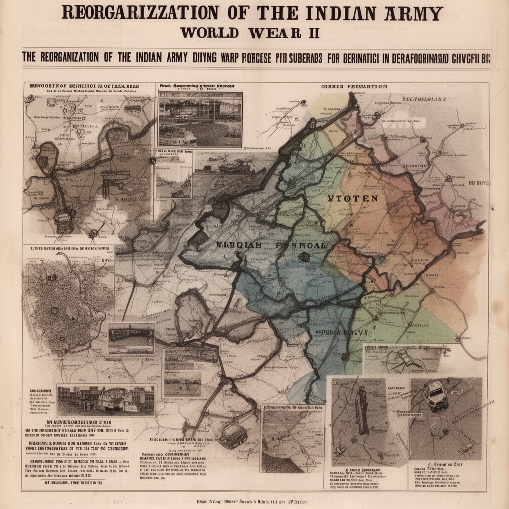 AI-generated illustration of Reorganization of the Indian Army during World War II