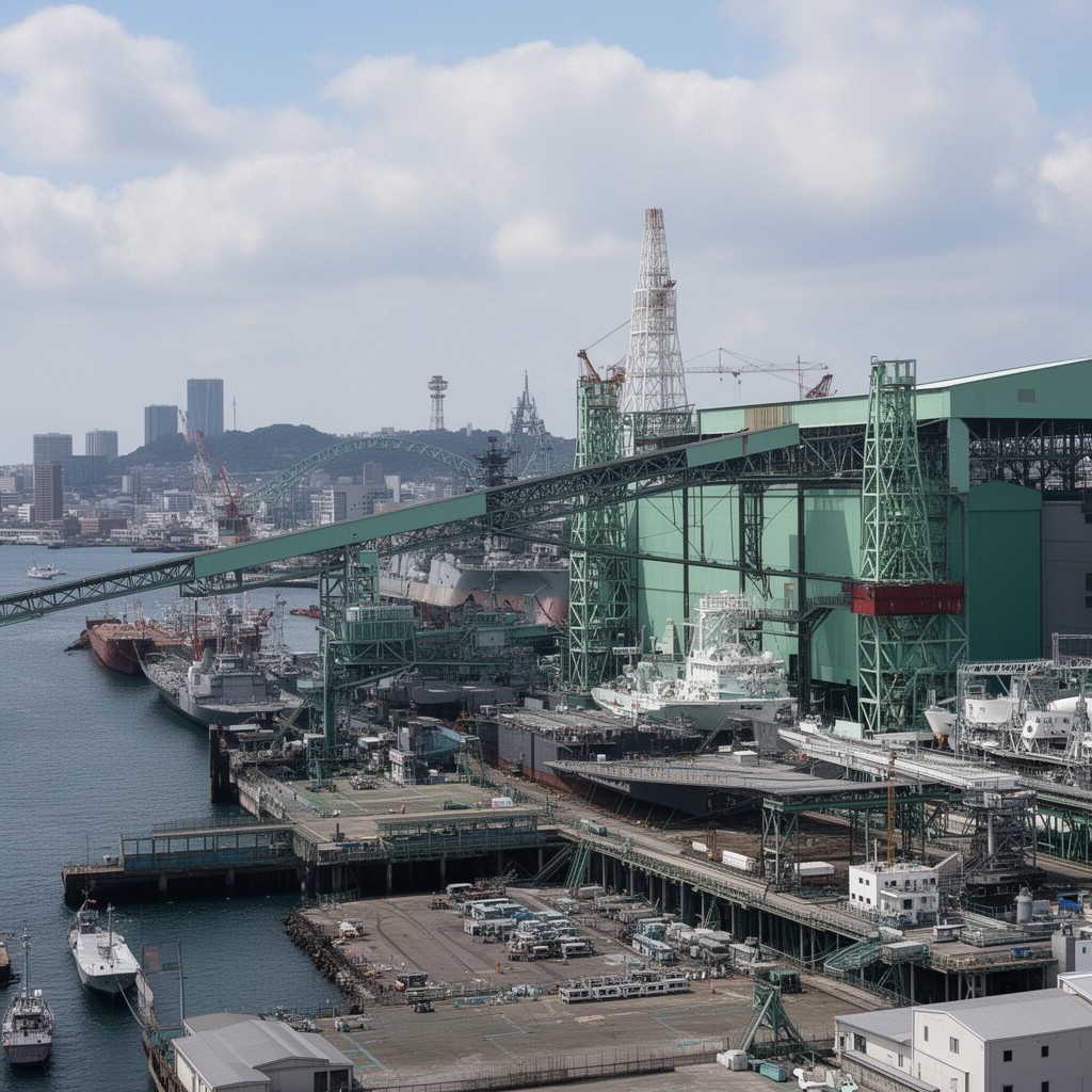 AI-generated illustration of Kawasaki Shipyard, Kobe