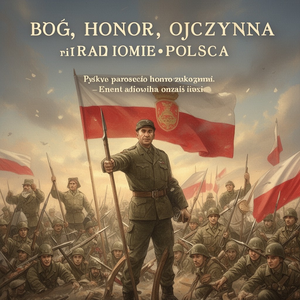 AI-generated illustration of Bóg, Honor, Ojczyzna