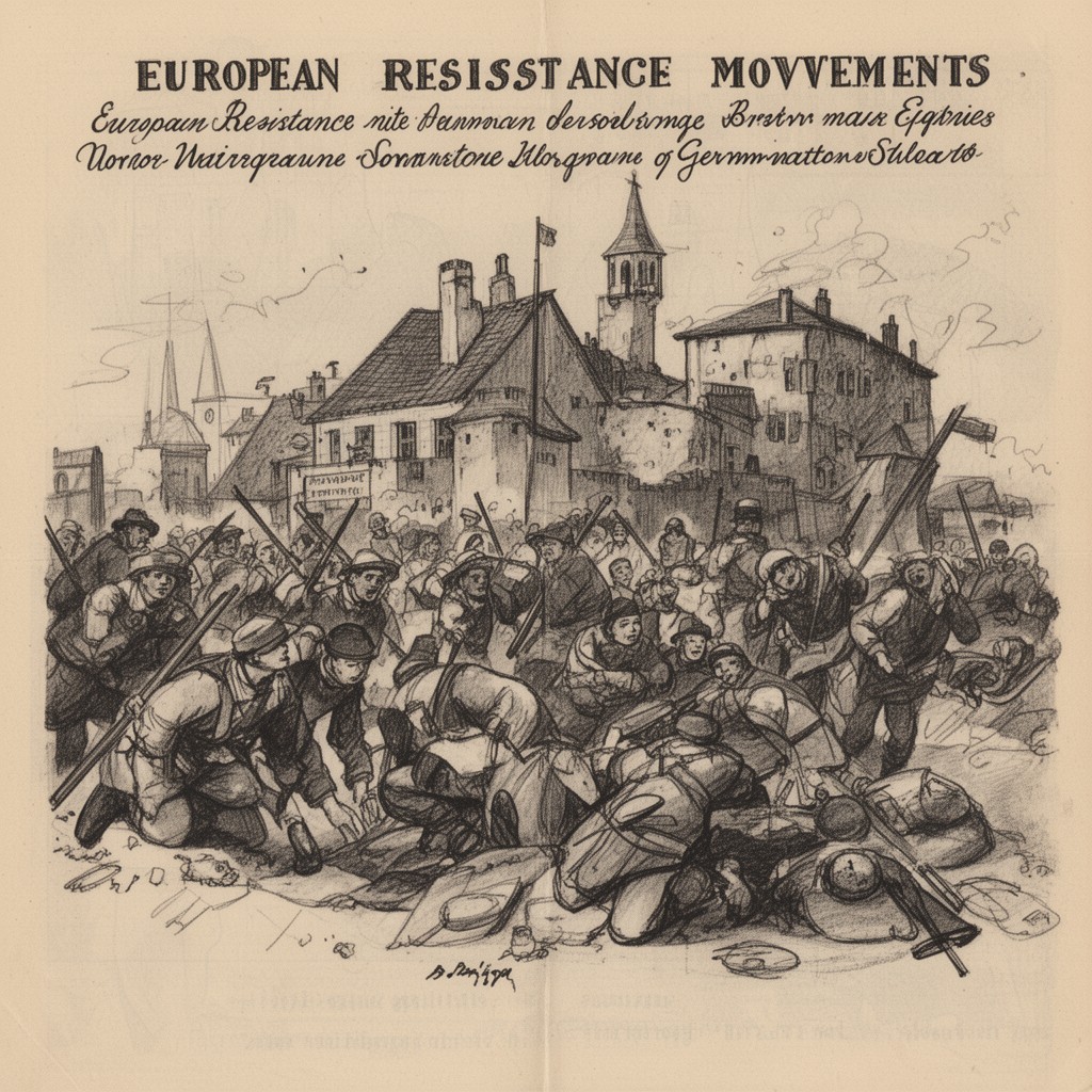 AI-generated illustration of European resistance movements