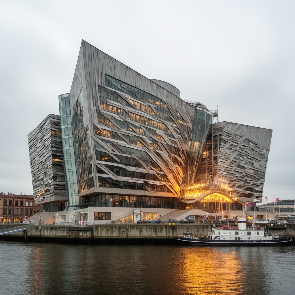 AI-generated illustration of Titanic Belfast museum