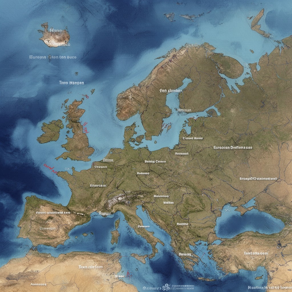 AI-generated illustration of European continental shelf
