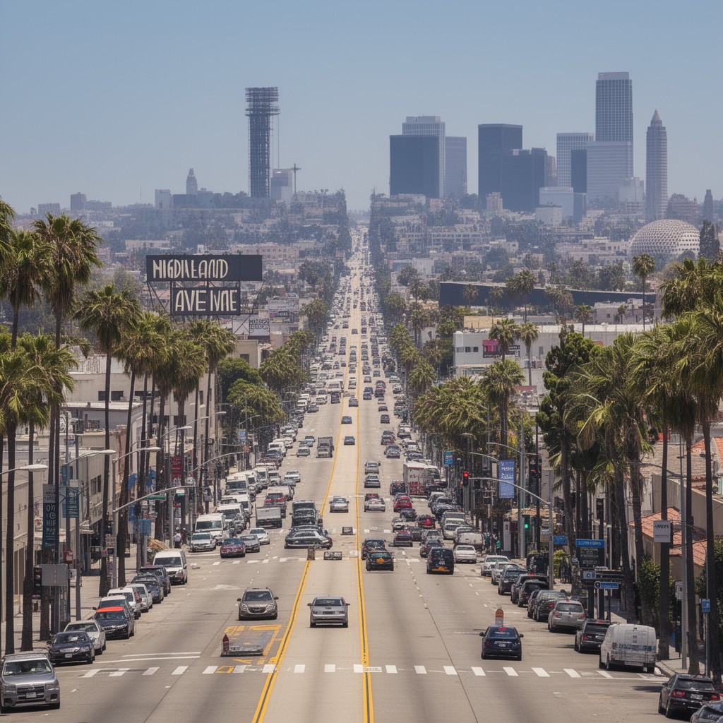 AI-generated illustration of Highland Avenue