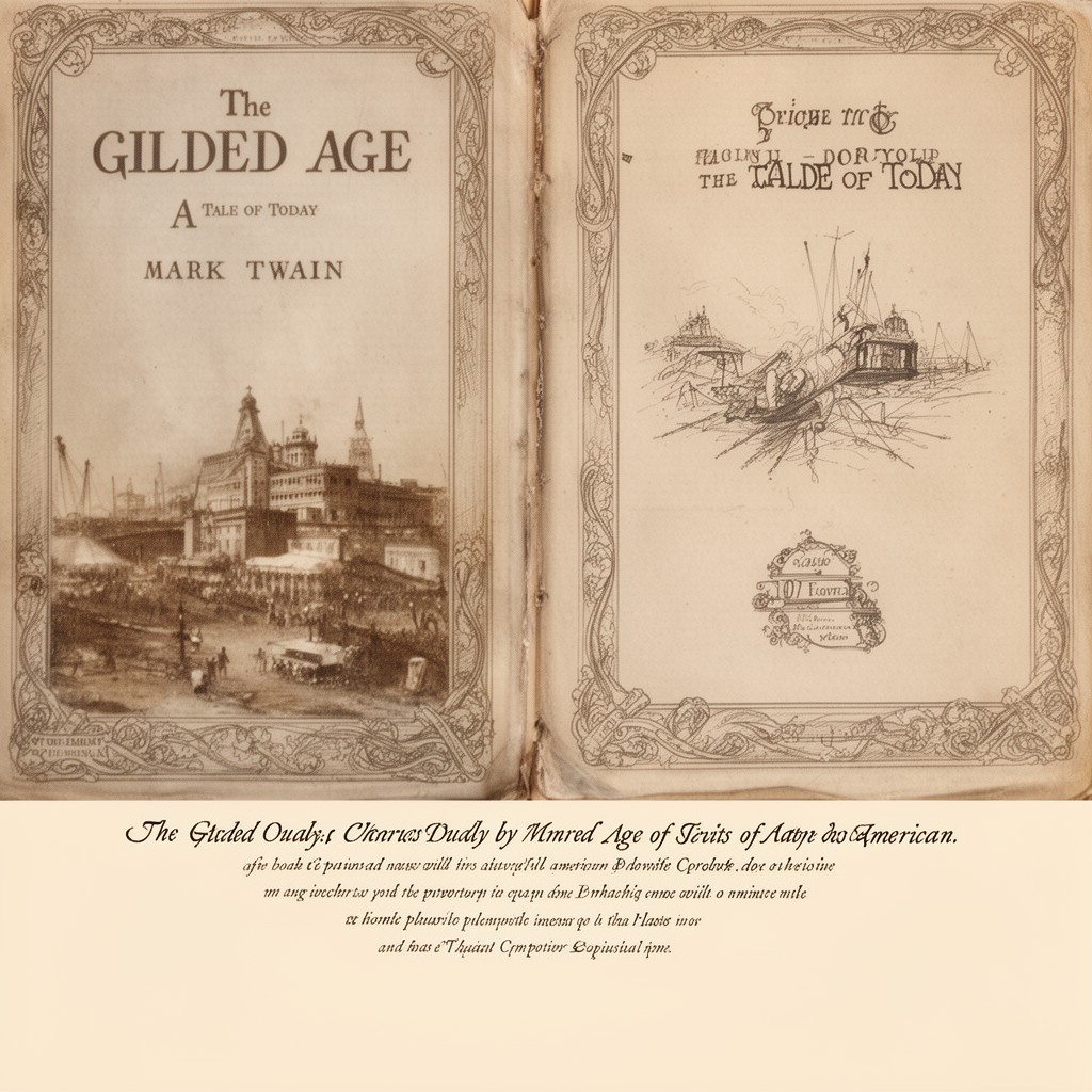 AI-generated illustration of novel "The Gilded Age: A Tale of Today"
