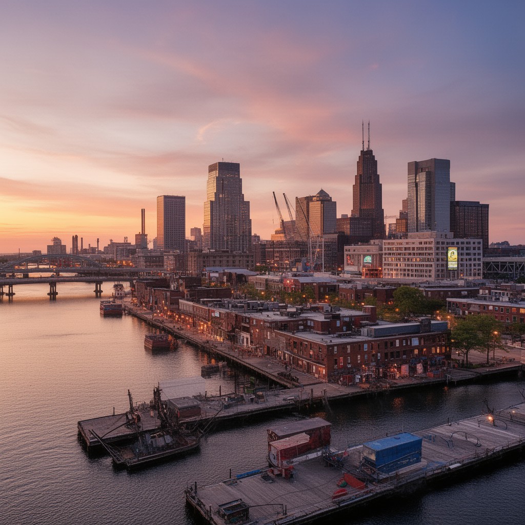 AI-generated illustration of Baltimore Harbor