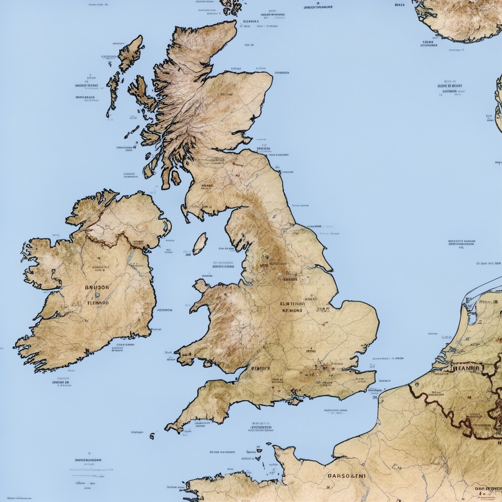 AI-generated illustration of British Isles