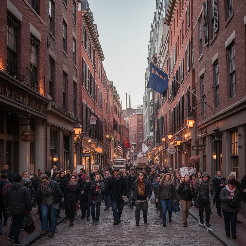 AI-generated illustration of King Street, Boston