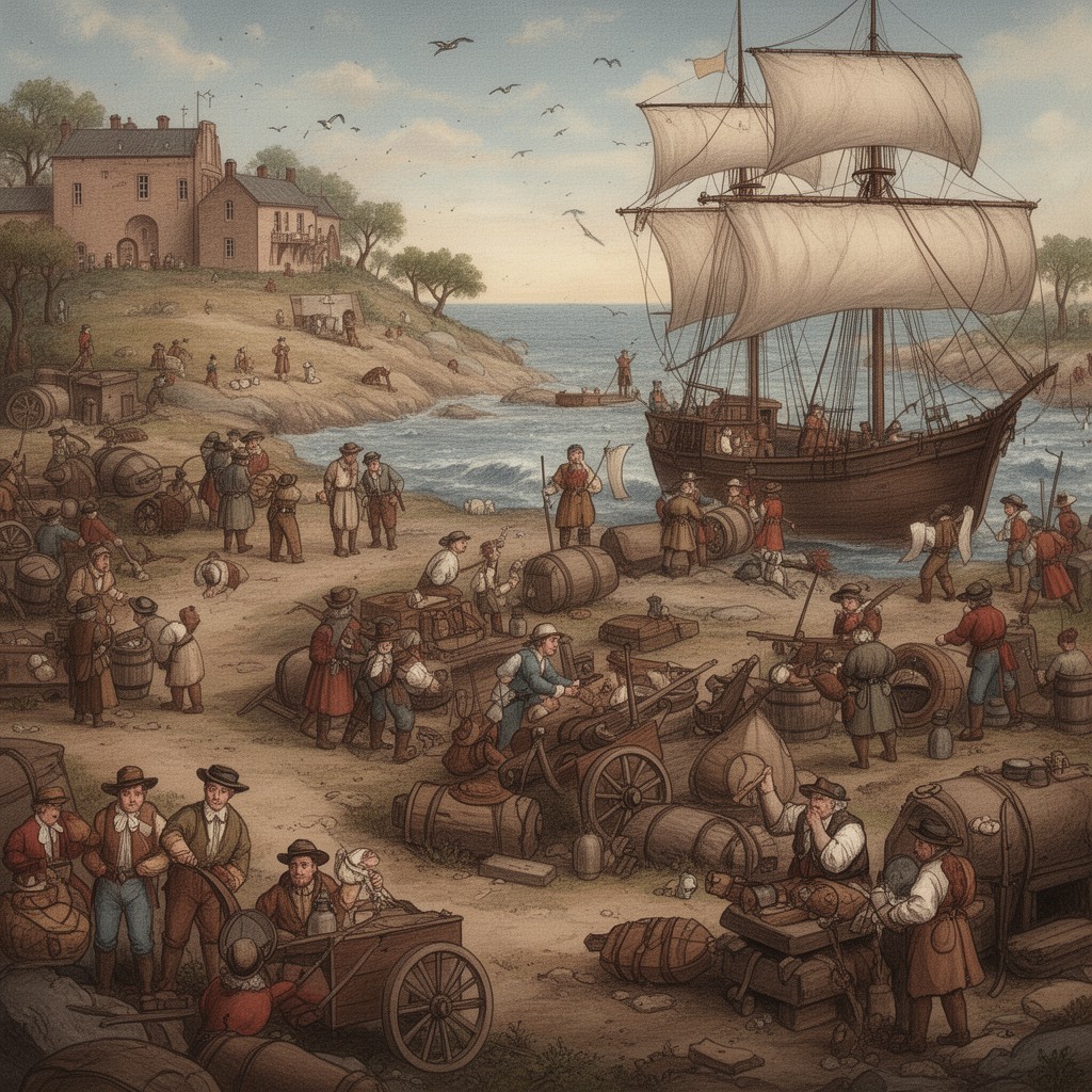 AI-generated illustration of Plymouth Colony