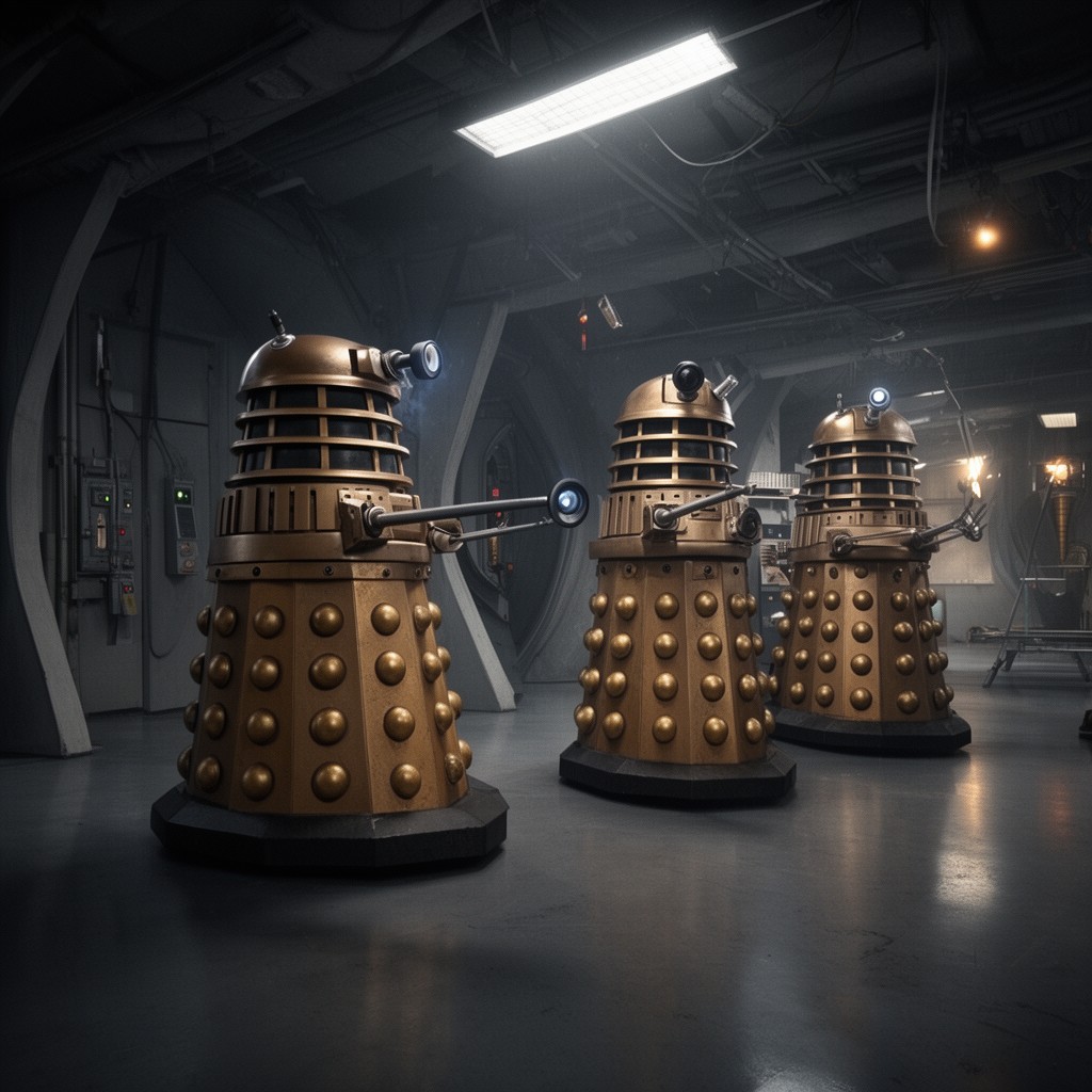 AI-generated illustration of Daleks