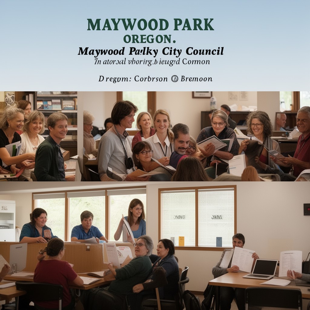AI-generated illustration of Maywood Park City Council