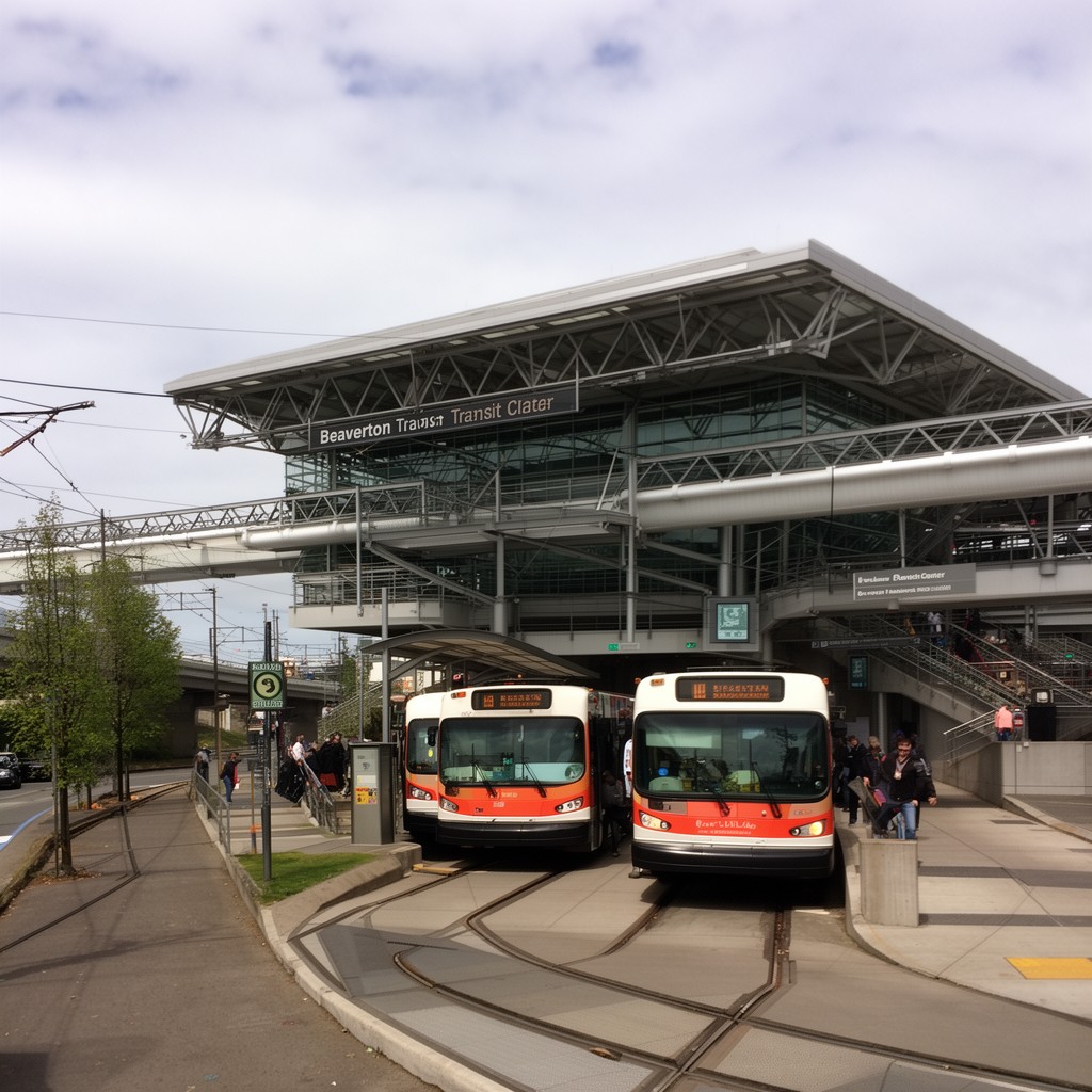 AI-generated illustration of Beaverton Transit Center