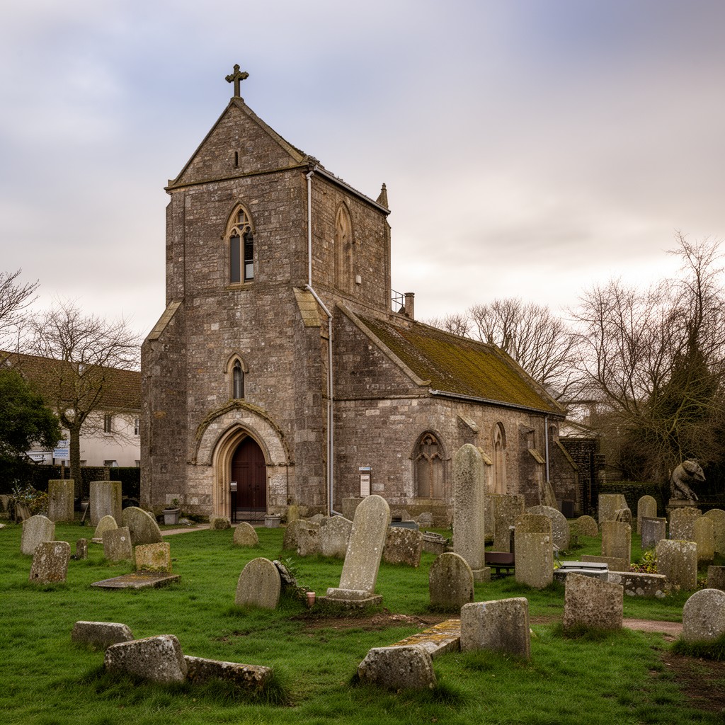 AI-generated illustration of St Nicholas Church, Trellech