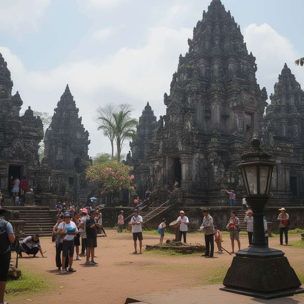 AI-generated illustration of Medang Kingdom
